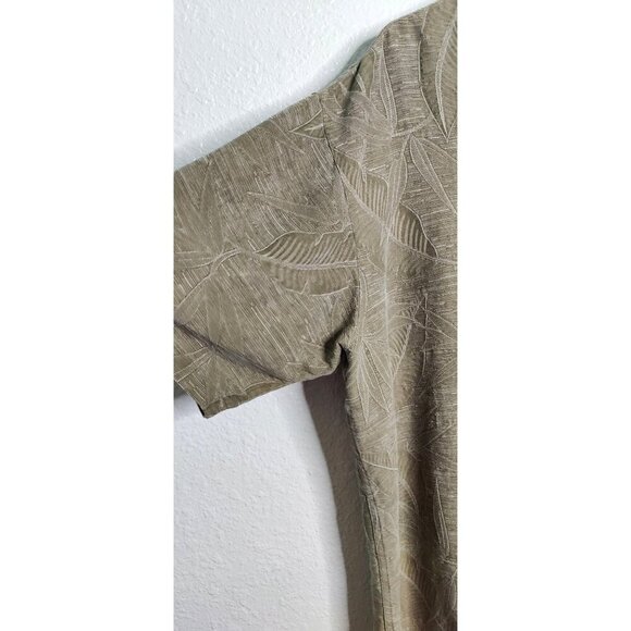 Island Shores 100% Silk Men's brown Tropical Button down. Size XL - Picture 2 of 10
